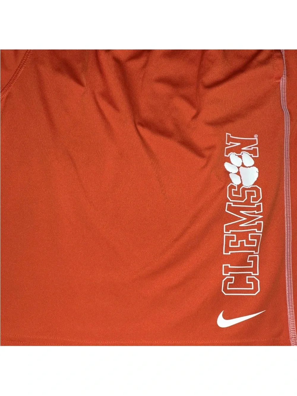 Nike Clemson Tigers Men's Orange Athletic Shorts with White Piping